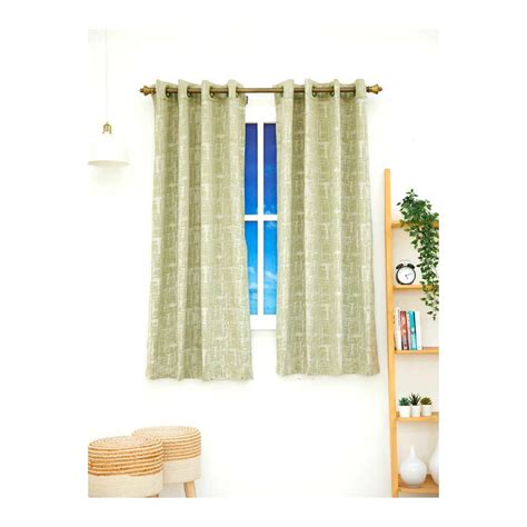 Buy ARiANA Firebell Self - Textured Curtain (60 x 56 Inches) - Light ...