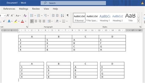 Image result for MS Word Splittable Vertically