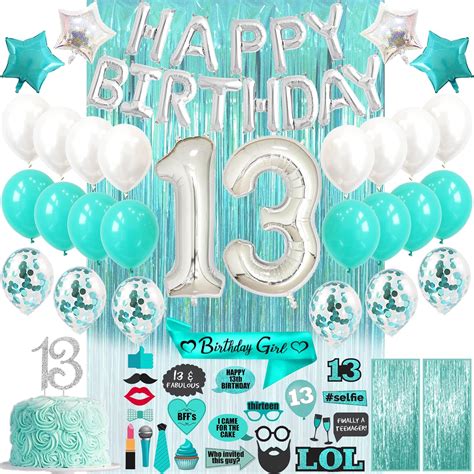 13th Birthday Decorations for Girls with Photo Props | Teen Girl Teen ...