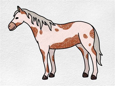 Easy Drawing For Kids Draw And Color Cartoon Horse