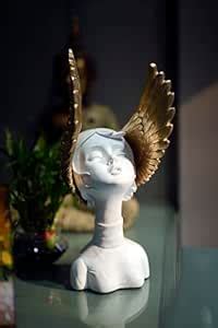 Buy Pinnab Wing Lady Angel Head Statue Handcrafted Decorative Showpiece ...