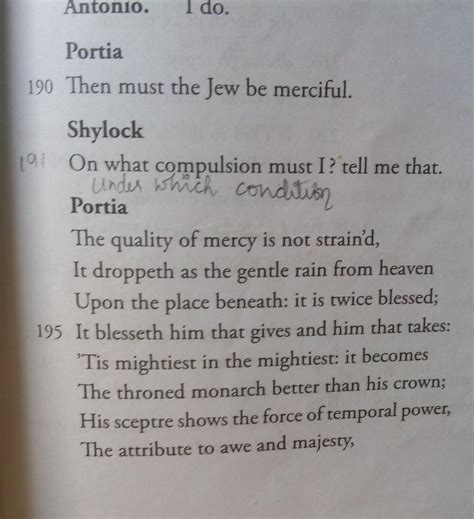 How does the poet glorify mercy in the poem the quality of mercy by ...