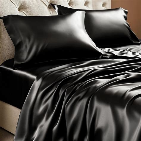 Amazon.com: BEDELITE Satin Sheets Full Size Bed Set, Luxury Soft Black ...