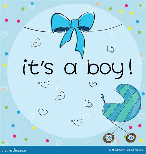 Baby Card - Its A Boy Theme Stock Vector - Illustration of greeting ...