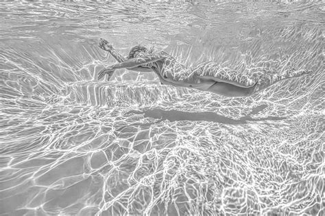 Alex Sher - Thunderweb - underwater black and white nude photograph - print on paper 24" x 36 ...