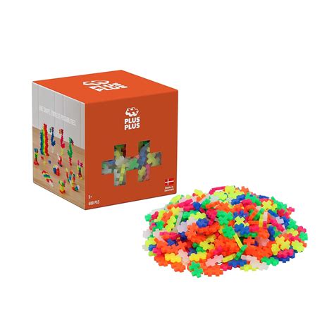 PLUS PLUS - Open Play Set - 600 Piece - Neon Color Mix, Construction ...