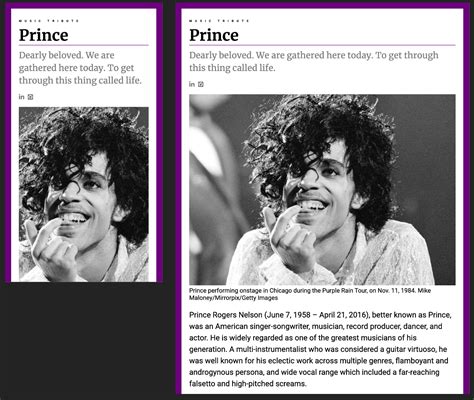 Image result for Tribute Page HTML