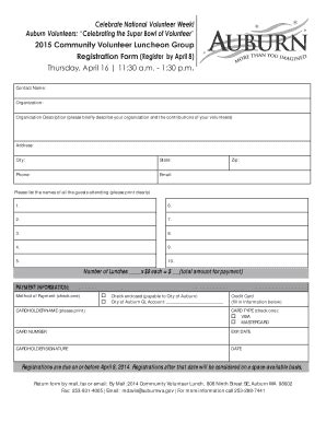 Fillable Online auburnwa Celebrate National Volunteer Week Auburn ...