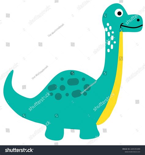 Green Planteating Dinosaur Very Cute Adorable Stock Vector (Royalty ...