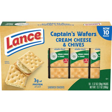 Lance Sandwich Crackers, Captain's Wafers Cream Cheese and Chives, 40 ...