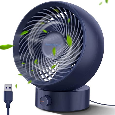 VOXON USB Desk Fan, Small Table Fan with 5 Speeds Adjustable Strong ...