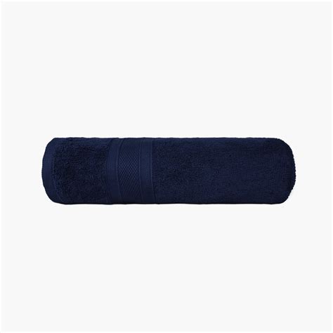 Buy TRIDENT Soft and Plush Navy Blue Solid Cotton Bath Towel - 76x137 ...