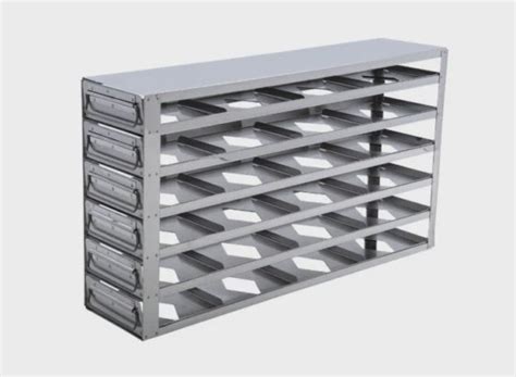 (4/Cs) CBS 24-Place SS Upright Freezer Storage Rack for 5”x5”x2” P Box ...