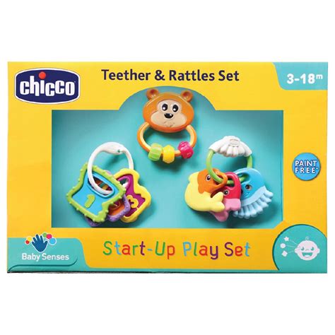 Chicco Start Up Play Rattle Gift Set 3Pcs - Sensory Newborn Toys ...
