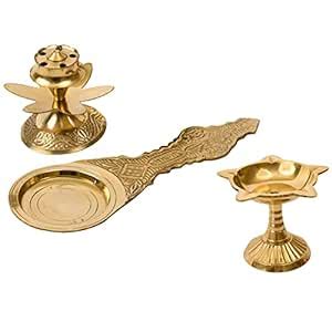 Spillbox Traditional Puja | Pooja Combo of Brass Kapoor Spoon|Kapoor ...