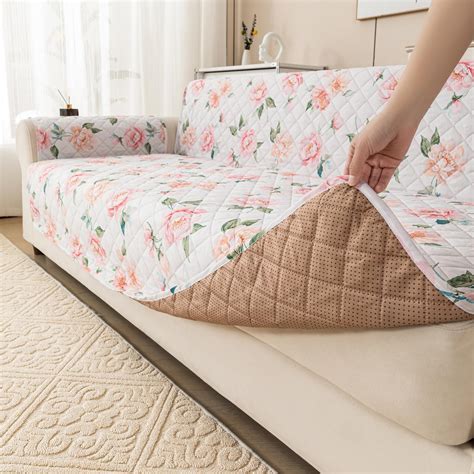 Gulnaar Series Anti-Slip Sofa Cover Mat with Pocket – Polyester Couch ...