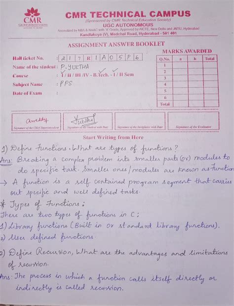 Pps assignment - ats, CMR TECHNICAL CAMPUS 6 CMR (Sponsored CMR ...