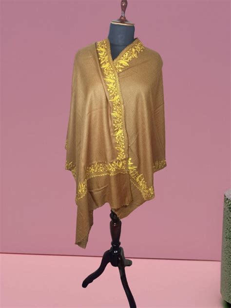 Tilla Border Stole | Zari Border | Metallic Gold Colour | Handwoven