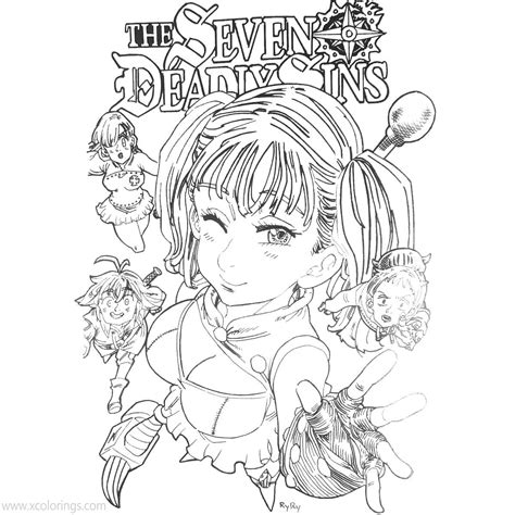 Seven Deadly Sins Coloring Page Seven Deadly Sins Coloring Pages At ...