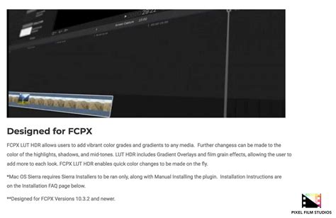 FCPX LUT HDR Was Released by Pixel Film Studios for Final Cut Pro X