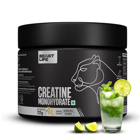 BeastLife Micronised Creatine Monohydrate Powder Shikanji Flavour 125g ...