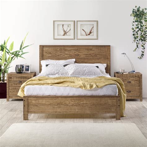 Albany Solid Wood Twin Bed Frame With Headboard, Heavy Duty Modern Rus
