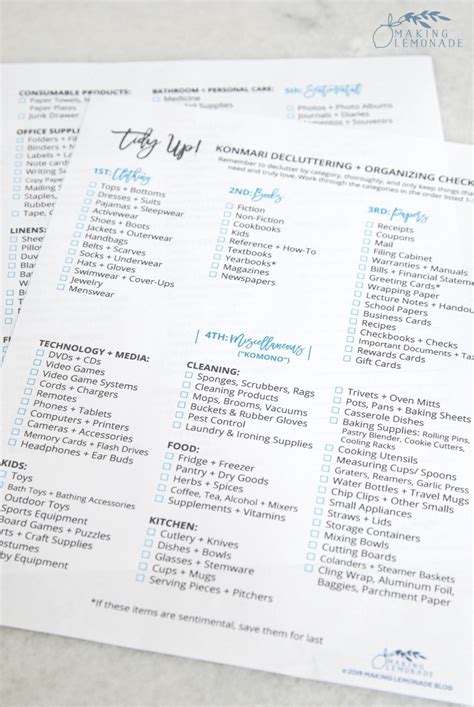Image result for Decluttering Checklist Free Printable
