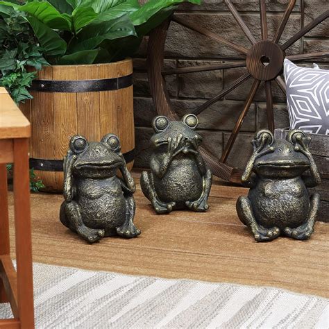 Buy Sunnydaze 3 Wise Frogs Statues - Hear No Evil, See No Evil, Speak ...