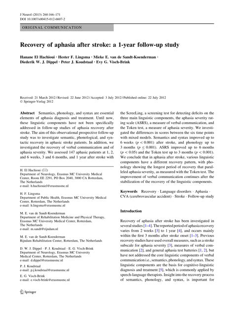 Image result for Aphasie Recovery