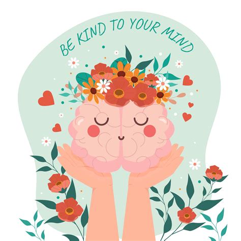 Mental Health Awareness Concept with Two Hands Carrying Cute Brain ...