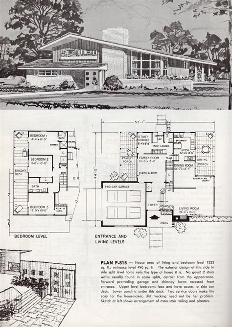 4 level split mid century house plan - Google Search | Mid century ...