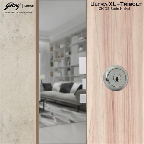 Godrej TRIBOLT ULTRA+XL DEADBOLT SATIN NICKEL 1CK 4 KEYS Lock - Buy ...