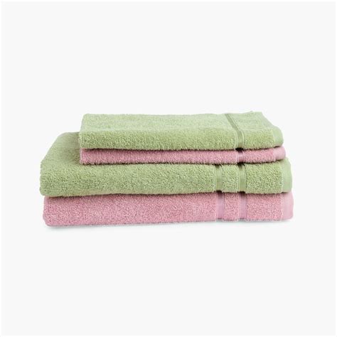 Buy Spaces Edira Coral Blush Cotton Towel Set - 4Pcs from Spaces at ...