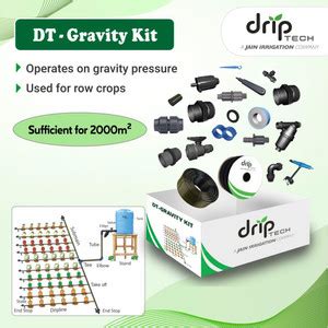 Driptech India Gravity Kit (2000m2) with DT-Thin Wall of 6 mil ...