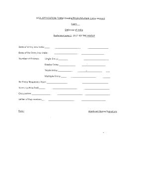 Fillable Online VISA AP PLI CATIO N FORM-Double/Tri ple/M ulti ... Fax ...