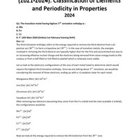 Classification of Elements and Periodicity: JEE Mains Previous Year ...