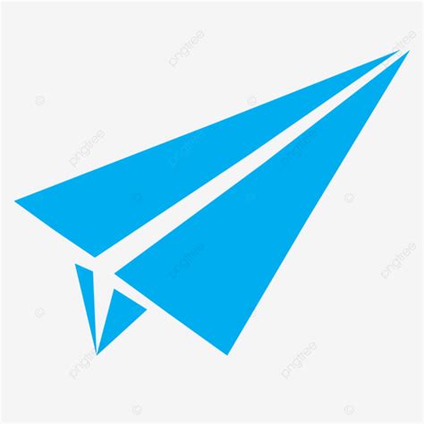 Flat Style Blue Paper Airplane Symbol On A White Background Made Out ...