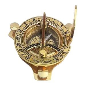 3 inch Brass Sundial Compas Golden Finish Compass for Camping, Hiking ...