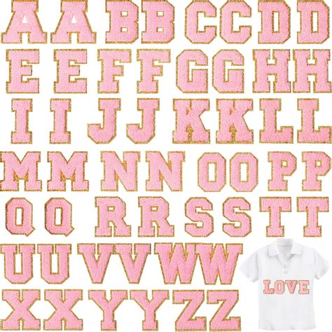 Buy 52 Pcs Glitter Letter Patch Sticker Chenille Letter A-z Iron on ...