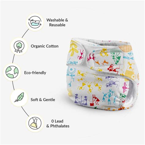 White Warli Newborn UNO Cloth Diaper - SuperBottoms