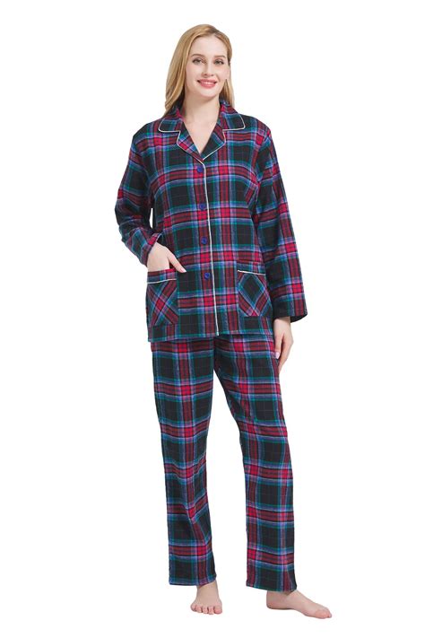 White Mark Women's Flannel Pajama Set - Extended Sizes - Walmart.com