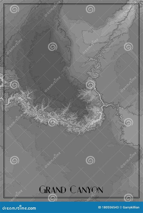 Map of Grand Canyon, Arizona. Vector Elevation Map of National Park ...