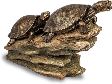 Aquascape Pond and Garden Double Turtle On Log Spitter Fountain, Bronze ...
