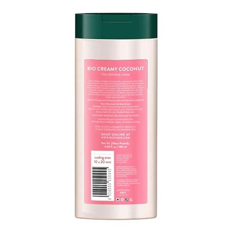 "BIOTIQUE Deep Nourish Body Lotion - Creamy Coconut 180ml | Intense ...