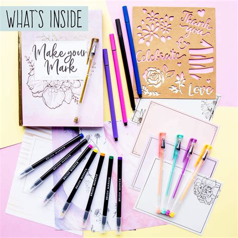 STMT Hand Lettering Kit - Beginner Set for Kids with Guide, Practice ...