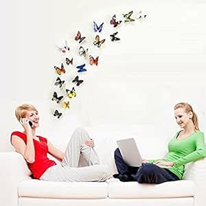 JAAMSO ROYALS Multi Color 3D Butterflies' Wall Sticker 1 Combo Pack of ...