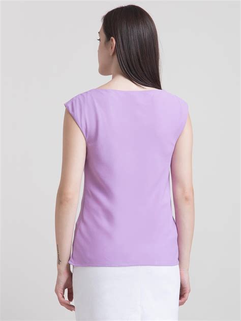 Buy Lilac Cowl Neck Top Online | FableStreet