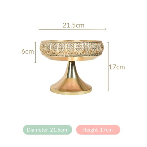 Decorative Fruit Bowl With Stand Gold Large Online - Premium Decorative ...