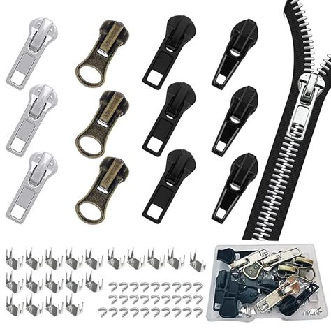 HASTHIP® Zipper Repair Kit Includes 12pcs Metal Zipper Puller, Zipper ...