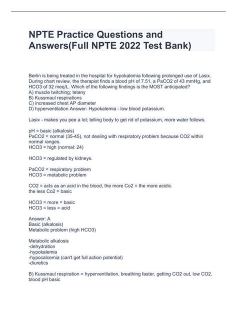 NPTE Practice Questions and Answers(Full NPTE 2022 Test Bank) - NPTE ...